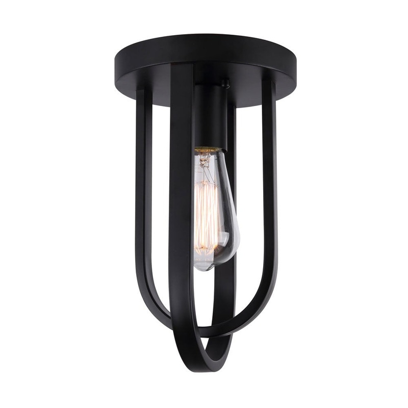 Canarm IFM1078A07BK Dilan One Light Flush Mount Matte Black (Discontinued)