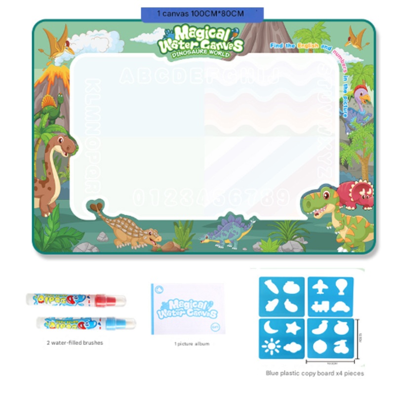 Dinosaur Land Giant Aqua Magic Doodle Mat 100x80cm – Mess-Free Reusable Water Drawing Pad for Creative Kids