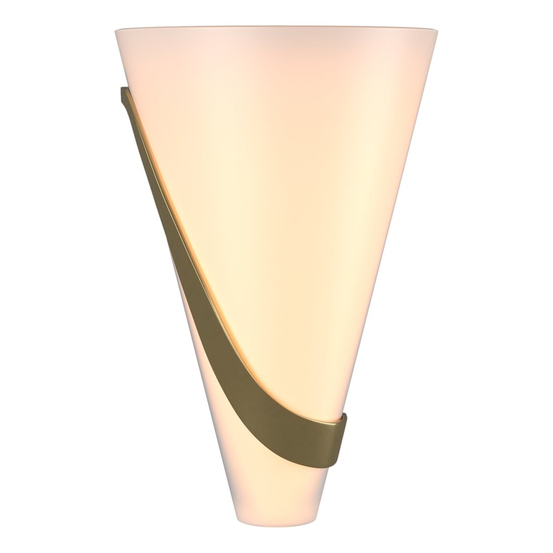 Half Cone Sconce Modern Brass Left