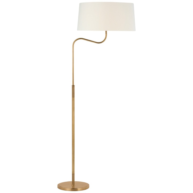LED Floor Lamp from the Canto Collection in Hand-Rubbed Antique Brass Finish by Visual Comfort Signature