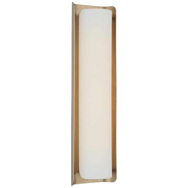 LED Wall Sconce from the Penumbra Collection in Hand-Rubbed Antique Brass And Linen Finish by Visual Comfort Signature