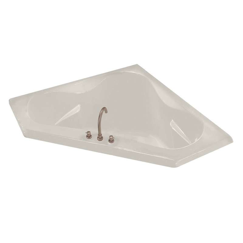 MAAX 100053-000-007-000 Tryst 59 x 59 Acrylic Corner Center Drain Bathtub in Biscuit