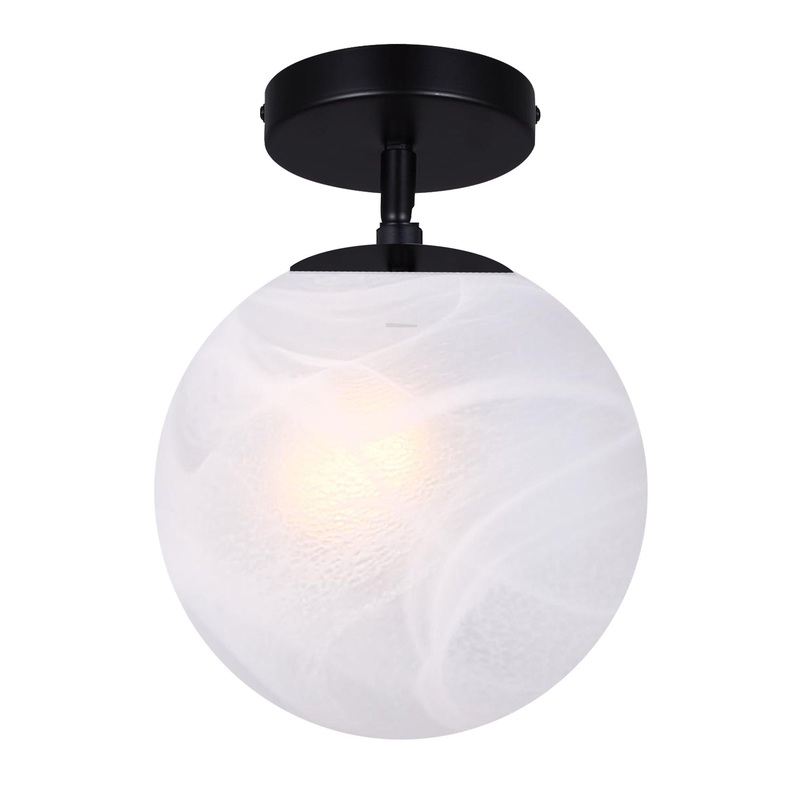 Mackenna 1-Light Semi Flush Black