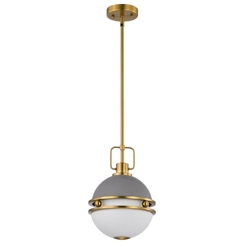 One Light Pendant from the Everton Collection in Matte Gray Finish by Nuvo Lighting