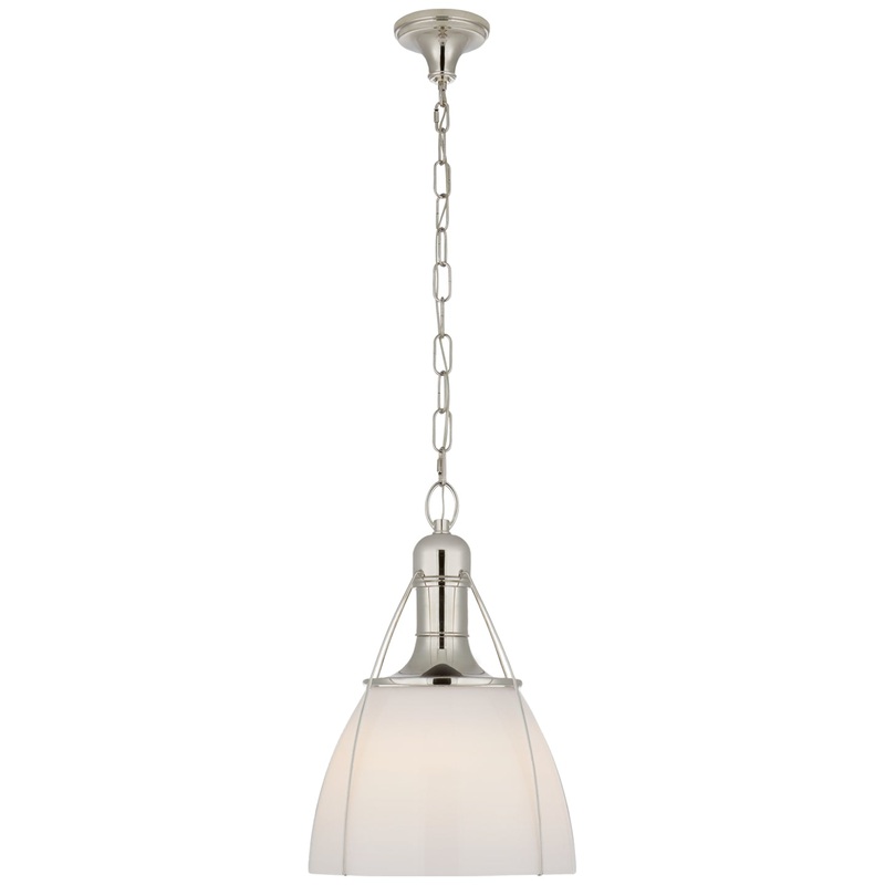 One Light Pendant from the Prestwick Collection in Polished Nickel Finish by Visual Comfort Signature