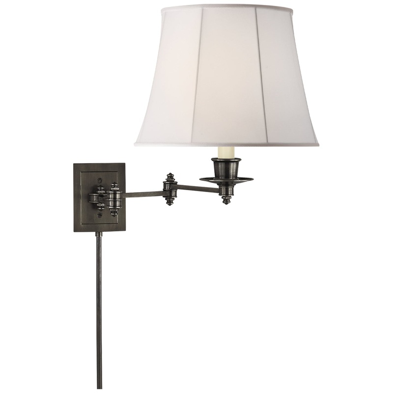 One Light Swing Arm Wall Lamp from the Swing Arm Sconce Collection in Bronze Finish by Visual Comfort Signature