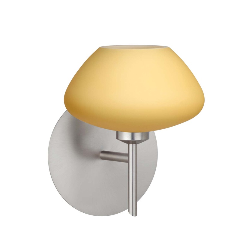 One Light Wall Sconce from the Peri Collection in Satin Nickel Finish by Besa