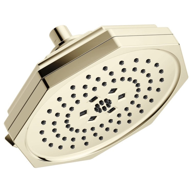 Showerhead Beauclere 4 Functions H2OKinetic Brilliance Polished Nickel 8 Inch 1.75 Gallons per Minute Round Wall Mount