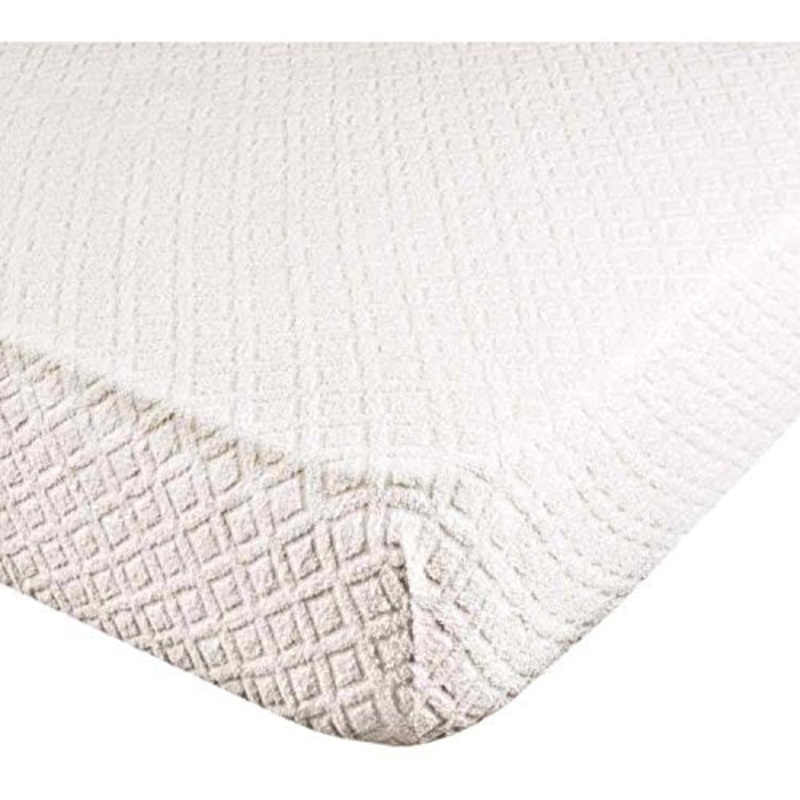 Tata Home Coprimaterasso in Poliestere Tessuto Jacquard di Spugna Elasticizzata Misura 1 Piazza Letto Singolo cm 90X200 con Angoli ed Elastici Altezza Materasso cm 25