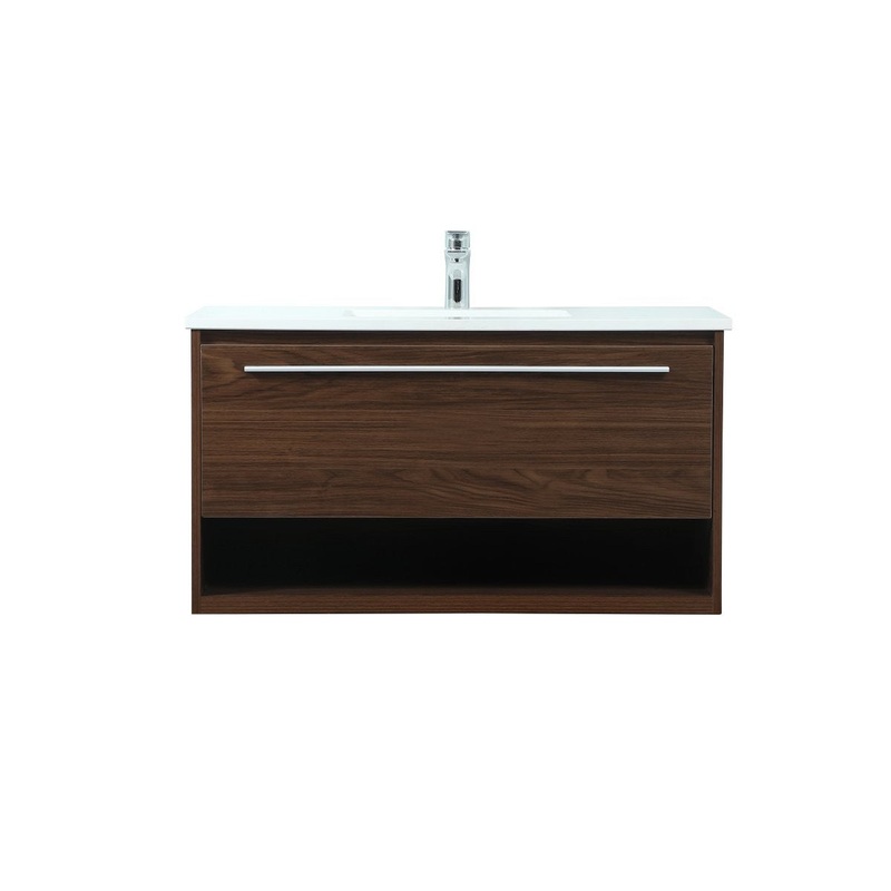 Vanity Sink Set from the Roman Collection in Walnut Finish by Elegant Lighting
