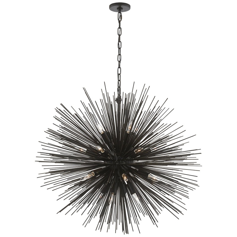 20 Light Chandelier from the Strada Collection in Aged Iron Finish by Visual Comfort Signature
