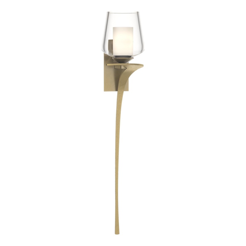 Antasia Double Glass 1-Light Sconce Modern Brass Right