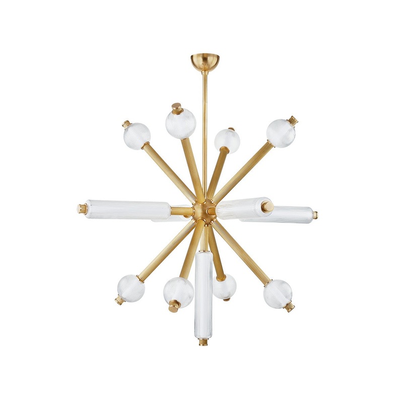 Corbett Lighting 452-50-VB Atom LED Chandelier Vintage Brass