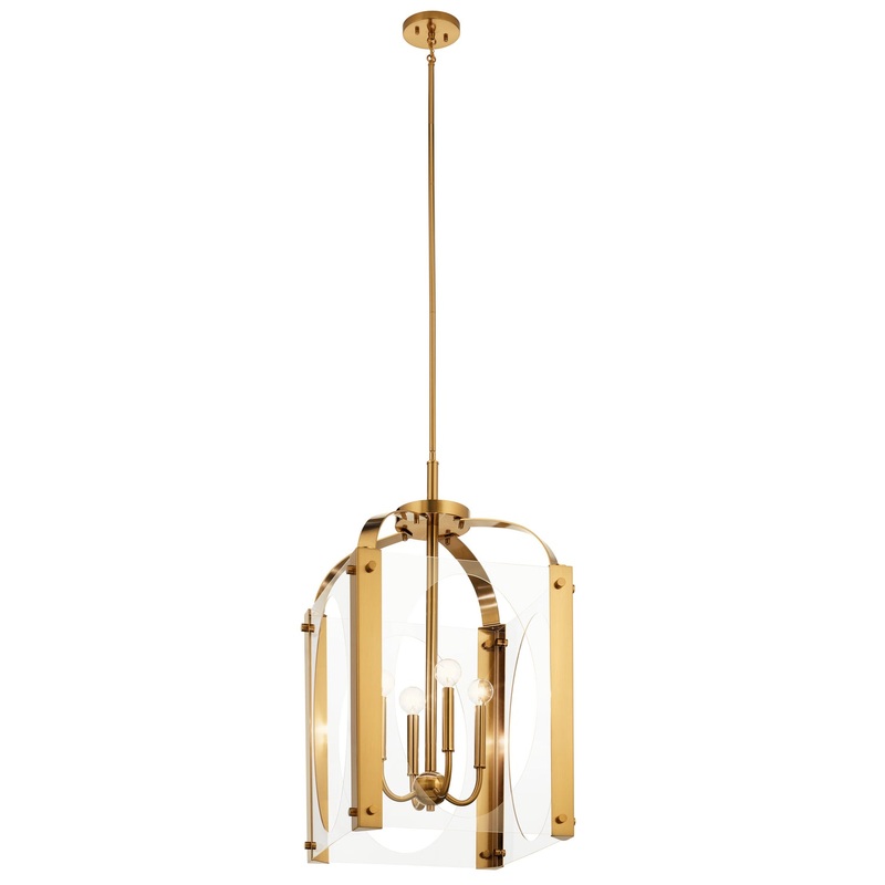 Four Light Foyer Pendant from the Pytel Collection in Fox Gold Finish by Kichler