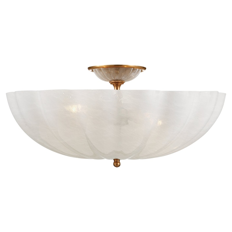 Four Light Semi Flush Mount from the Rosehill Collection in Hand-Rubbed Antique Brass Finish by Visual Comfort Signature