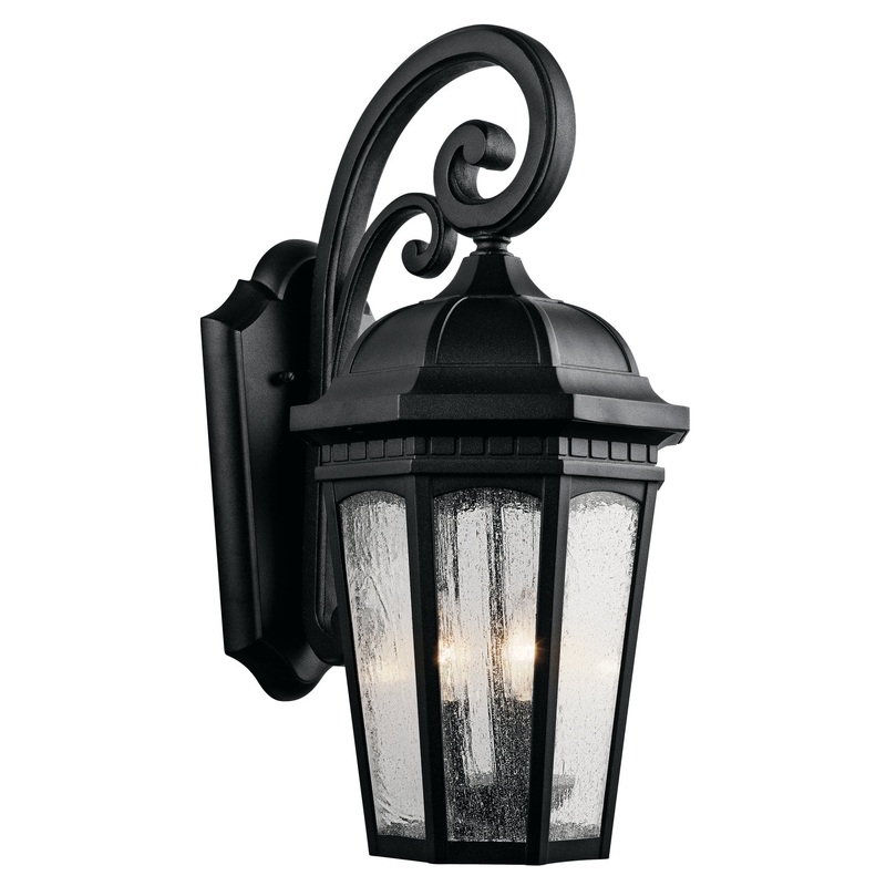 Kichler 9034BKT Three Light Outdoor Wall Mount, Textured Black