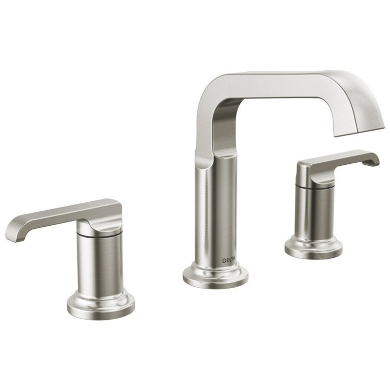 Lavatory Faucet Tetra Widespread 4-16 Inch Spread 2 Lever ADA WaterSense Lumicoat Stainless 1.2 Gallons per Minute 5-3/4 Inch