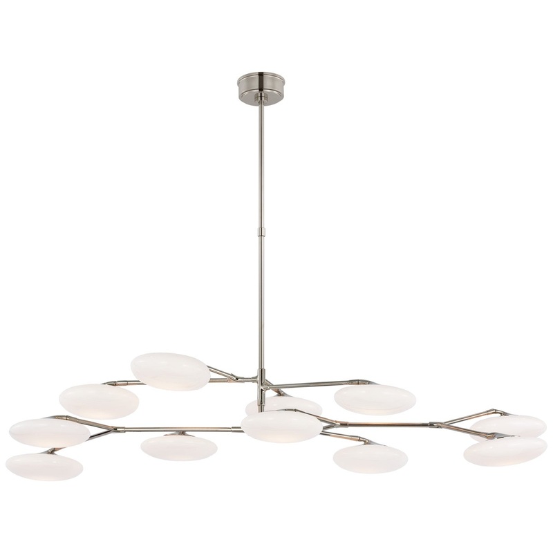 LED Chandelier from the Brindille Collection in Polished Nickel Finish by Visual Comfort Signature