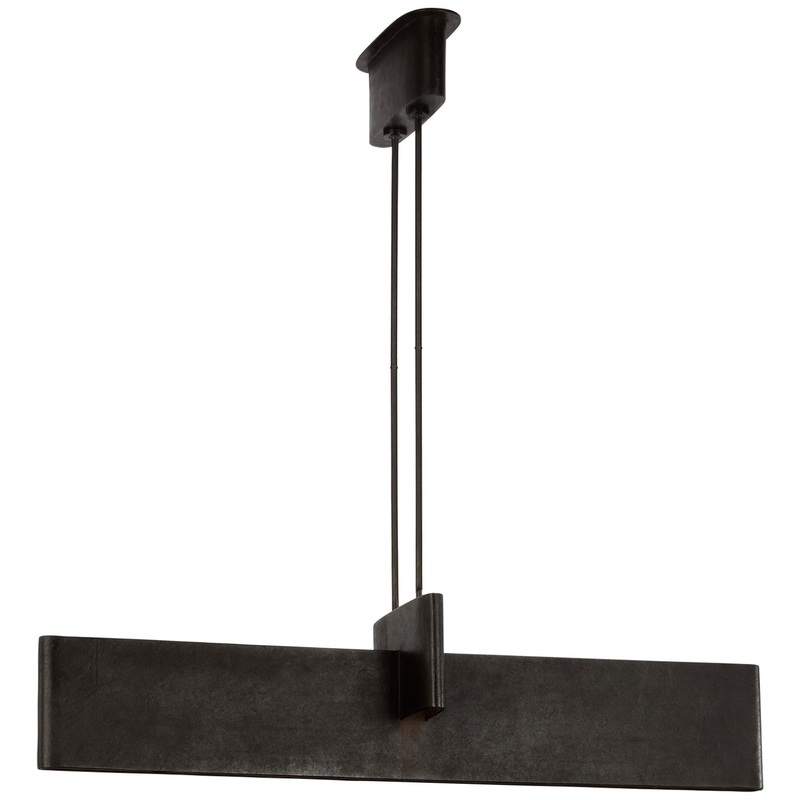 LED Linear Pendant from the Lotura Collection in Museum Black Finish by Visual Comfort Signature