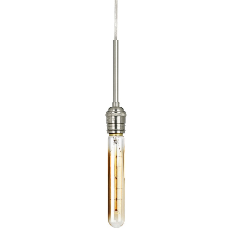 LED Pendant from the Retro Tubular Collection in Satin Nickel Finish by Stone Lighting