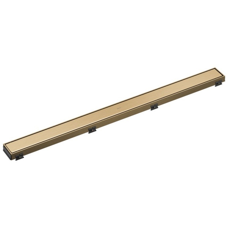 Linear Drain Trim Reversible with Dual Grate Installation 36 Inch Champagne Bronze Stainless Steel for Rough-In DR73360