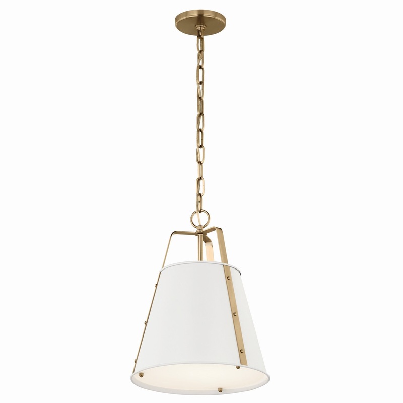 One Light Pendant from the Etcher Collection in White Finish by Kichler