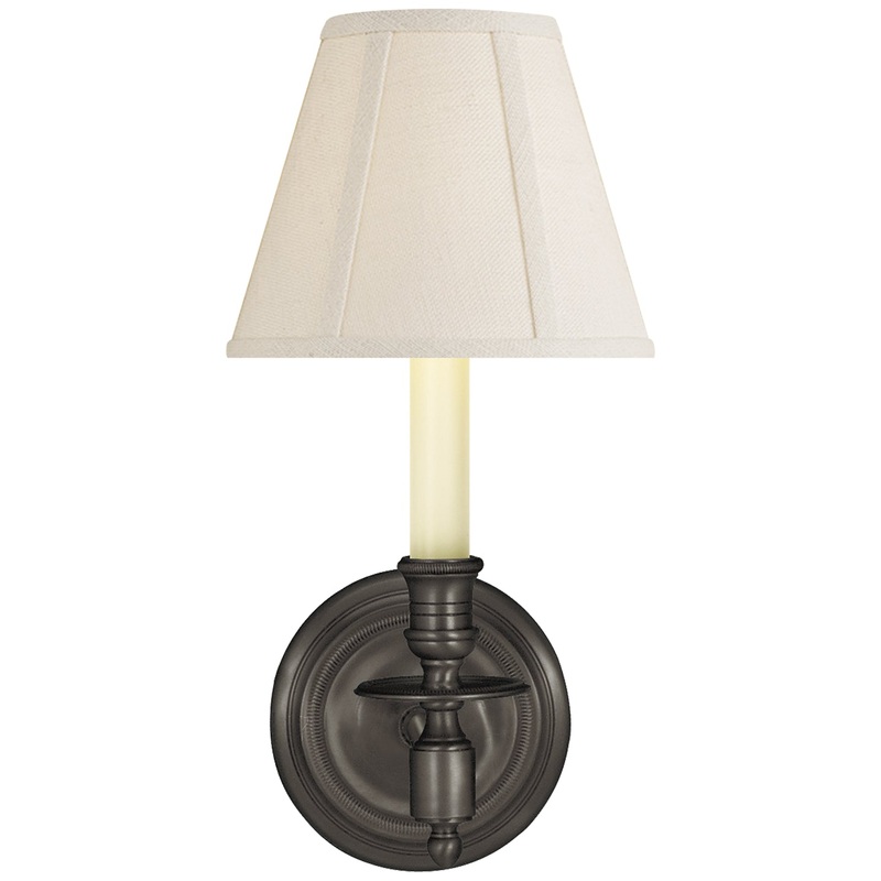 One Light Wall Sconce from the French Library2 Collection in Bronze Finish by Visual Comfort Signature