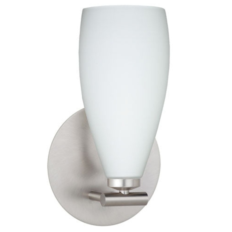 One Light Wall Sconce from the Karli Collection in Satin Nickel Finish by Besa