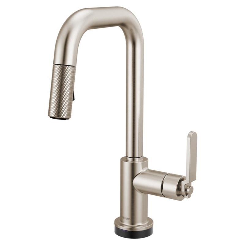 Prep Faucet Litze Smarttouch 1 Industrial Handle ADA Brilliance Stainless Pull Down Dual Function Square 360 DEG Swivel 1.8 Gallons per Minute