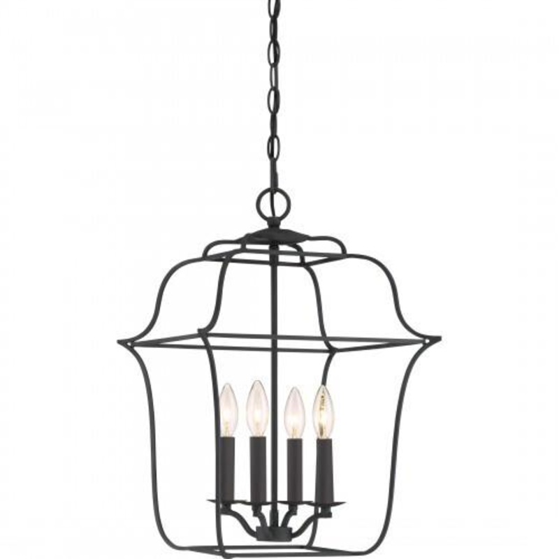 Quoizel GLY5204BA Gallery 4 light foyer ryl ebony Pendant