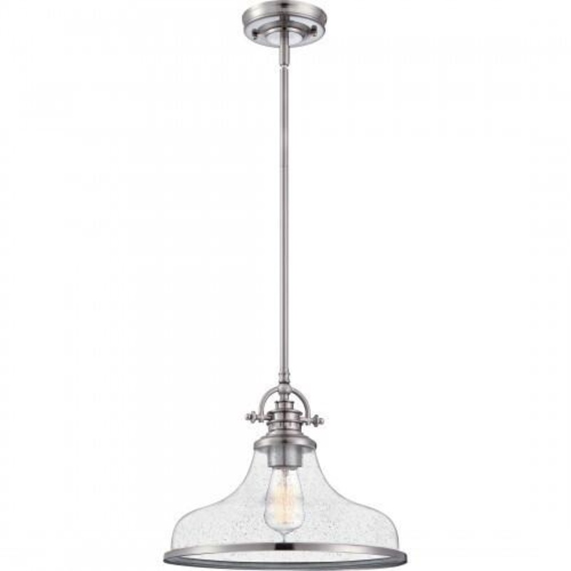 Quoizel GRTS2814BN Grant Pendant 1 light brushed nickel Pendant