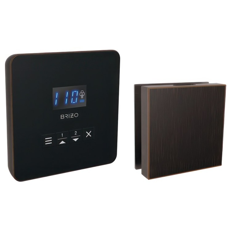 Steam Kit Mystix Venetian Bronze Elemental with Square Steam Control & Square Steam Head 2 User Presets Selectable RapidMist Patented Dual Sensor Technology