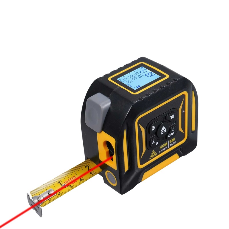 Tooleroo 40m Digital Laser Tape Measure + 5m Steel Tape  3-in-1 Cross Marking
