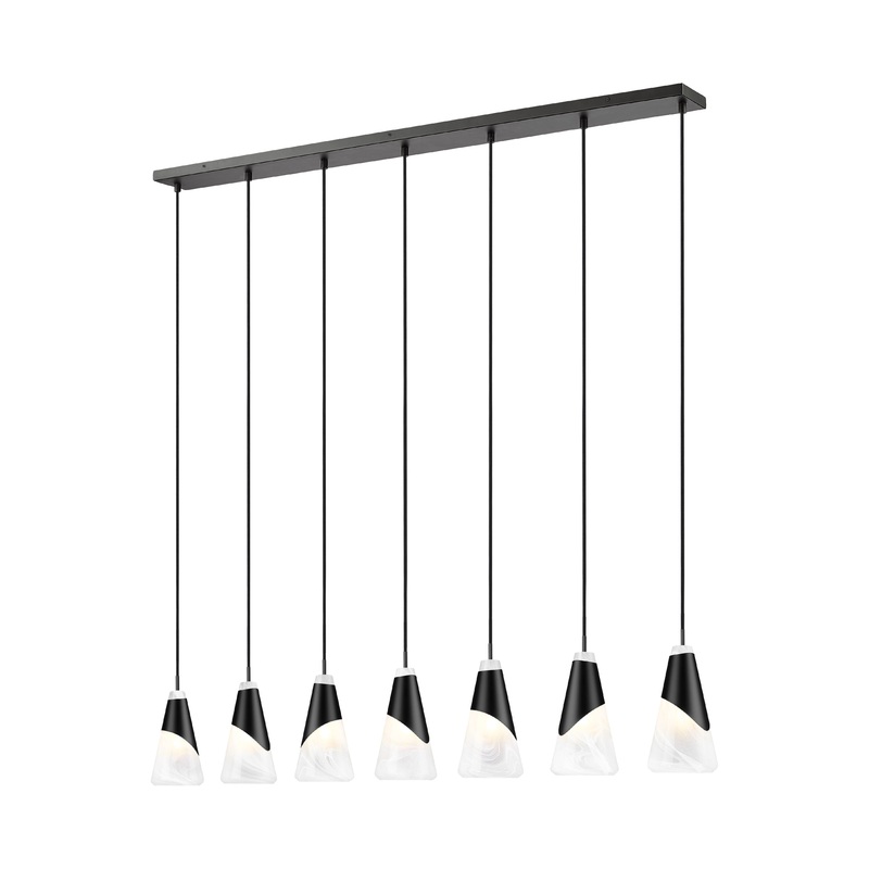 Aimie 7-Light Linear Chandelier Matte Black