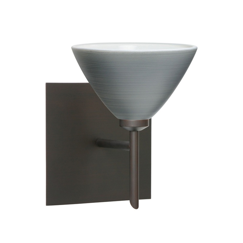 Besa 1SW-1743TN-BR-SQ Domi One Light Wall Sconce Bronze