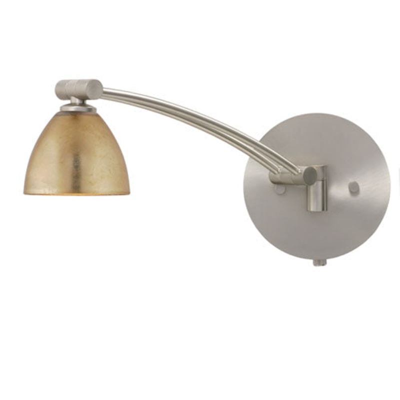 Besa 1WW-1758GF-SN Divi One Light Swing Arm Wall Sconce Satin Nickel (Discontinued)