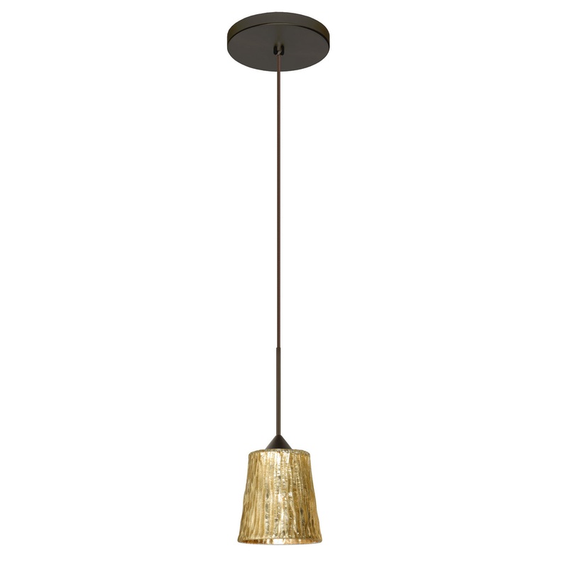 Besa 1XT-5125GF-LED-BR Nico One Light Pendant Bronze