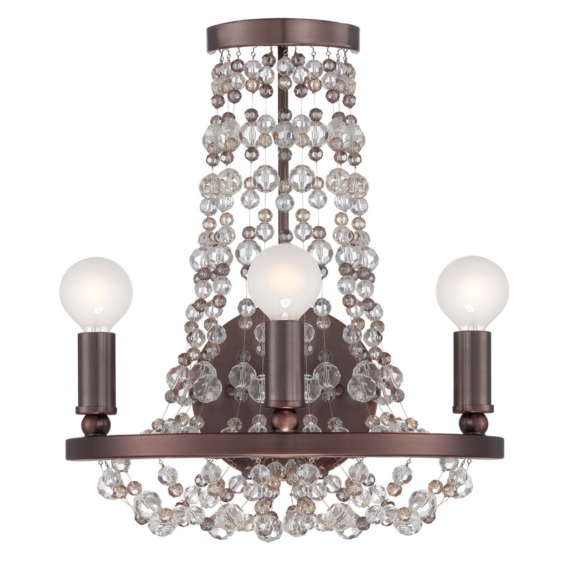 Crystorama 1542-CB-MWP Channing Three Light Wall Sconce Chocolate Bronze