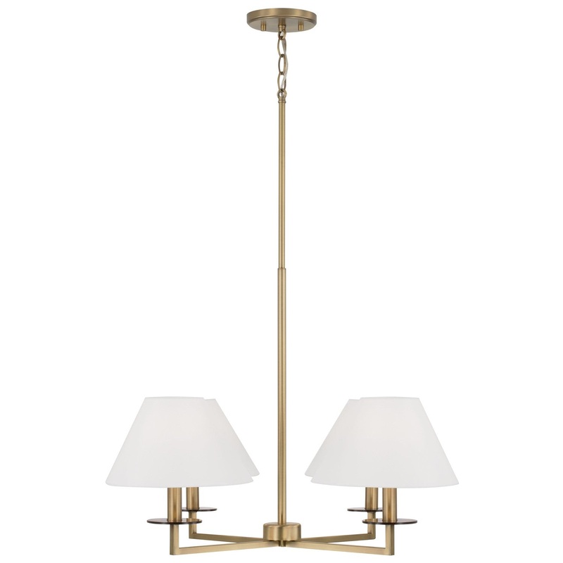 Four Light Chandelier from the Gilda Collection in Aged Brass Finish by Capital Lighting
