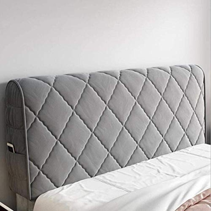 HDGZ Copertura per Testiera per Letto Copri Testata Letto Matrimoniale Singolo per Letto Copertura Protettiva con Fondo Elastico per La Decorazione del Letto (Color : Gray, Size : 2.2m)