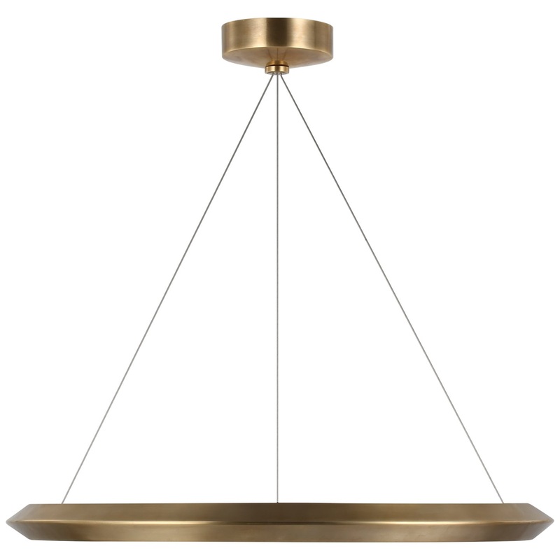 LED Chandelier from the Encircle Collection in Natural Brass Finish by Visual Comfort Signature