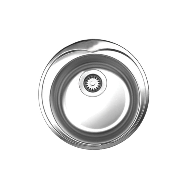 Noah’s Collection Brushed Stainless Steel Large Round Drop-in Sink