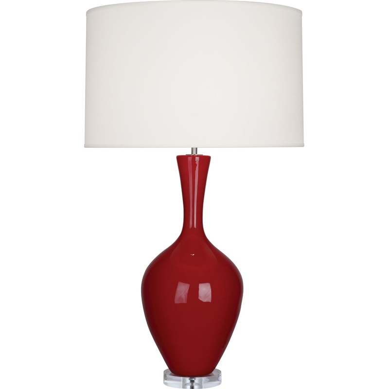 One Light Table Lamp from the Audrey Collection in Oxblood Glazed Finish by Robert Abbey