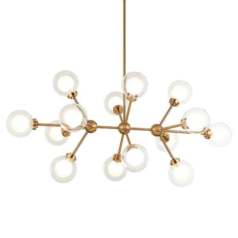 Solaris 14-Light Pendant Aged Gold Brass