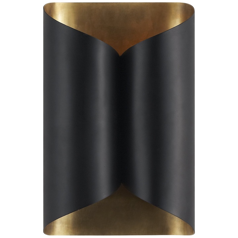 Two Light Wall Sconce from the Selfoss Collection in Black And Brass Finish by Visual Comfort Signature