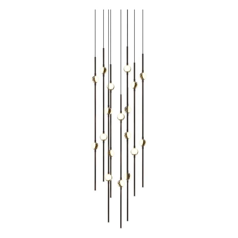 Aries 12″ Round LED Pendant Espresso Black with White Optical Acrylic 3000K 10′ Adjustable Cord