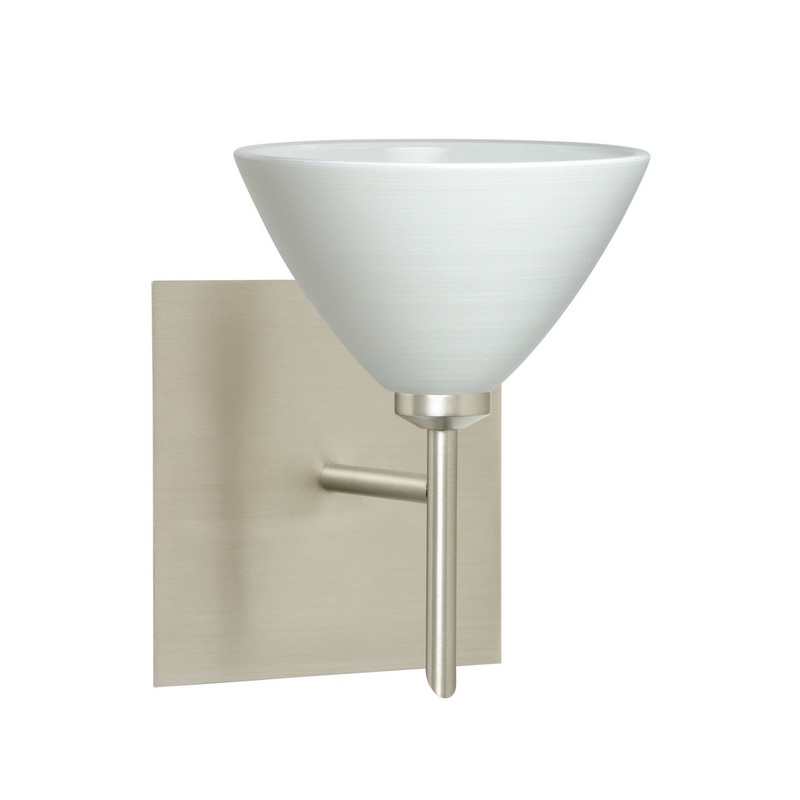 Besa 1SW-1743KR-SN-SQ Domi One Light Wall Sconce Satin Nickel