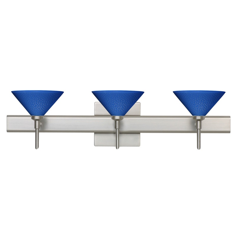 Besa 3SW-282484-SN-SQ Kona Three Light Wall Sconce Satin Nickel