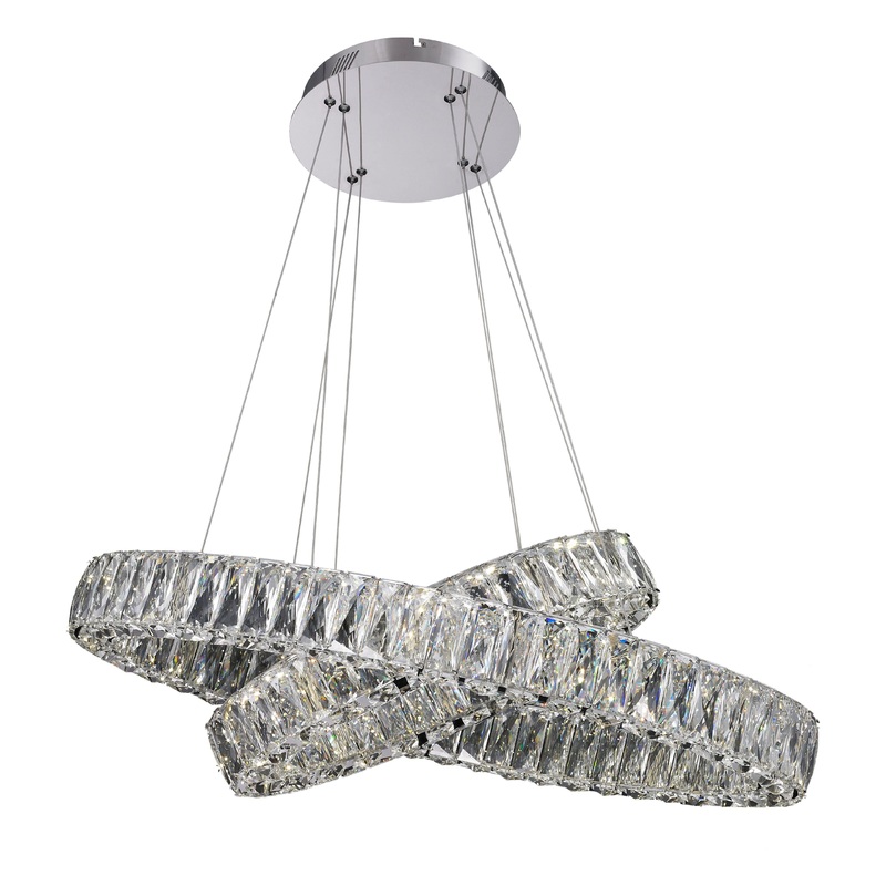 Chrome Geometric Crystal Pendant Chrome