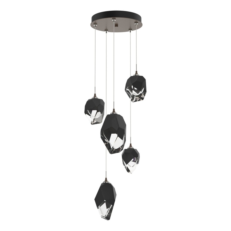 Chrysalis 5-Light Mixed Crystal Pendant Bronze Black Crystal (BP)
